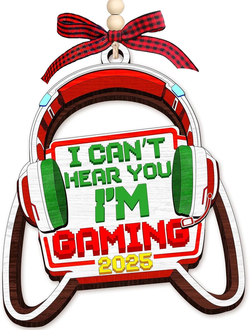 HEXMOZ Gaming Christmas Ornaments - Gamer Ornaments for Christmas Tree - Video Gamer Gifts for Teen Boys, Gamers, Sons, Brothers - Holiday Present Ideas - Xmas Ornament Decorations 2025 - Image 1